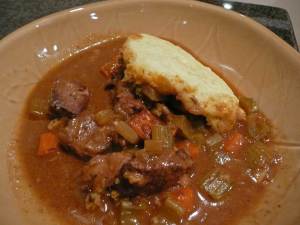 Pork stew with dumplings