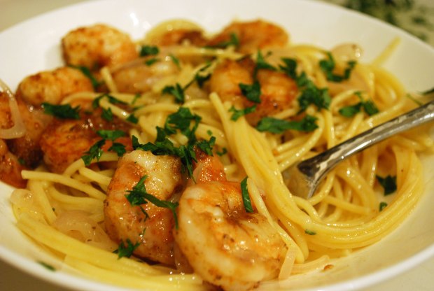 Old-Bay-shrimp pasta